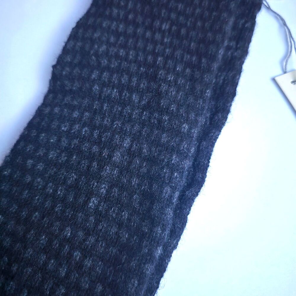WHITE + WARREN 100% Cashmere Black Textured Hand Warmers Fingerless Gloves